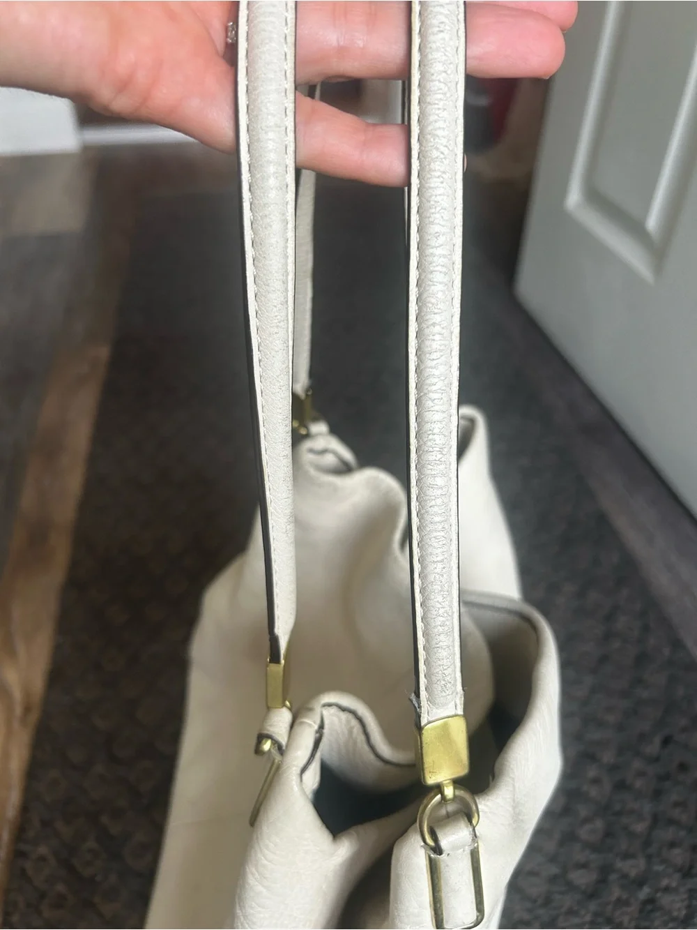 Coach Cream Pebbled Leather Hobo bag
